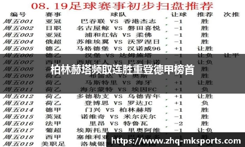 柏林赫塔频取连胜重登德甲榜首